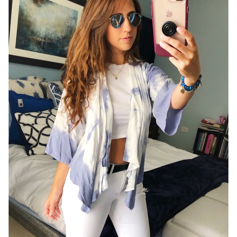 Open Tie-Dye Lightweight Cardigan